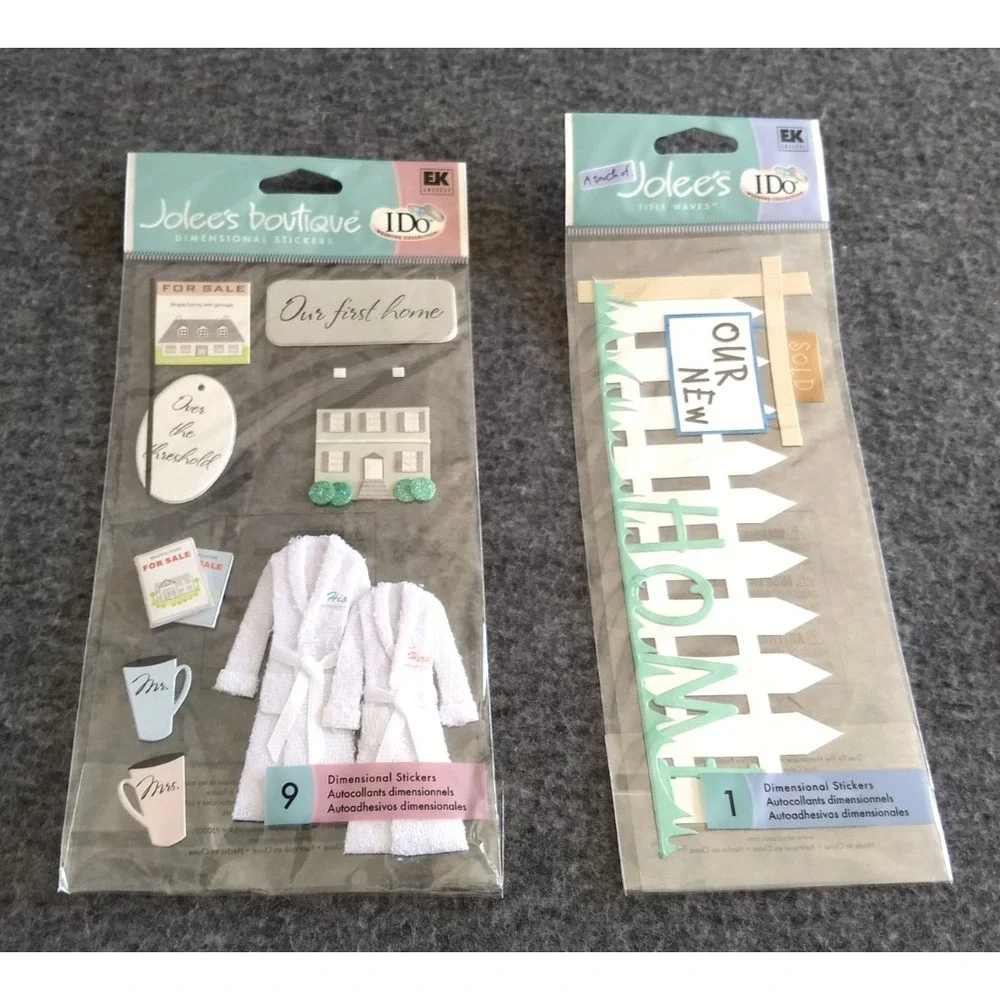 Jolee's Boutique Scrapbooking Dimensional Stickers OUR NEW HOME Lot of 2 NEW